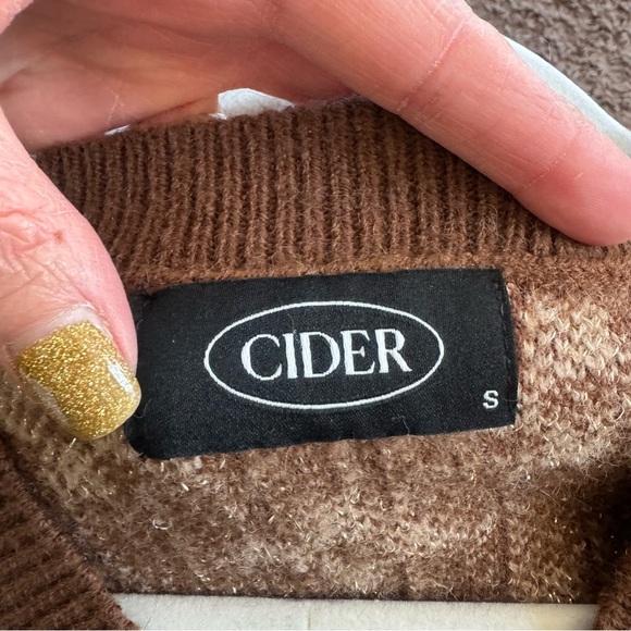 Cider Brown Floral Retro Crop Sweater Vest Designer LV S - Picture 5 of 7